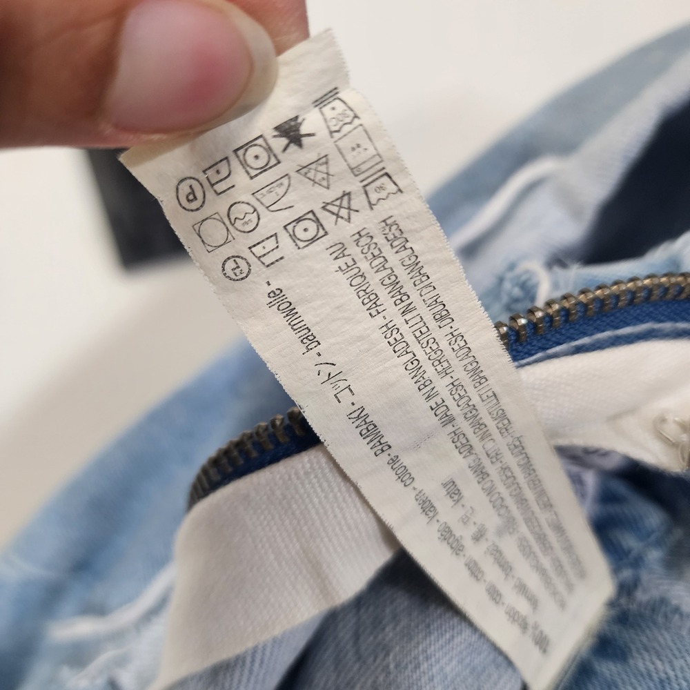 Zara TRF Denim Makers Light Wash Mini Dress XS distressed Open Back cotton - Picture 10 of 13